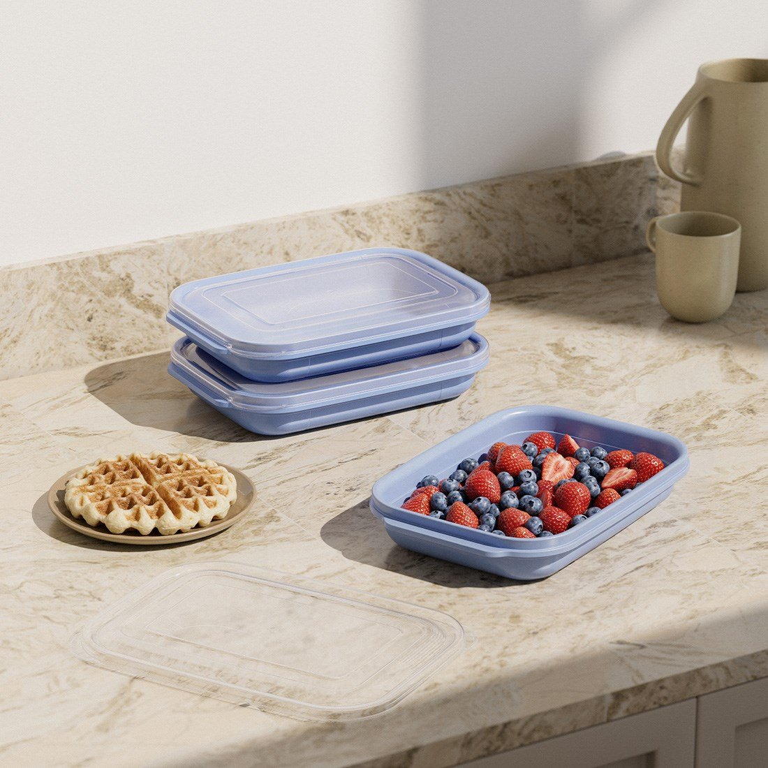 3 lü 1450 ml Dikdörtgen Easy Keep Set