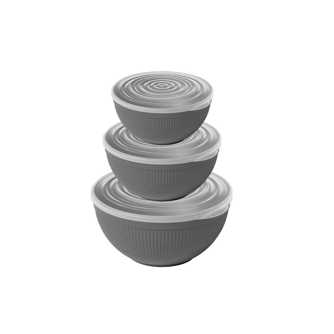 3 lü Derin Line Chef Kapaklı Kase Set (3200,4200,5500)