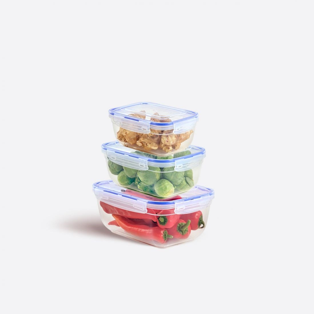 3 Parça Contalı Dikdörtgen Set (1400-2300-4000 ml)