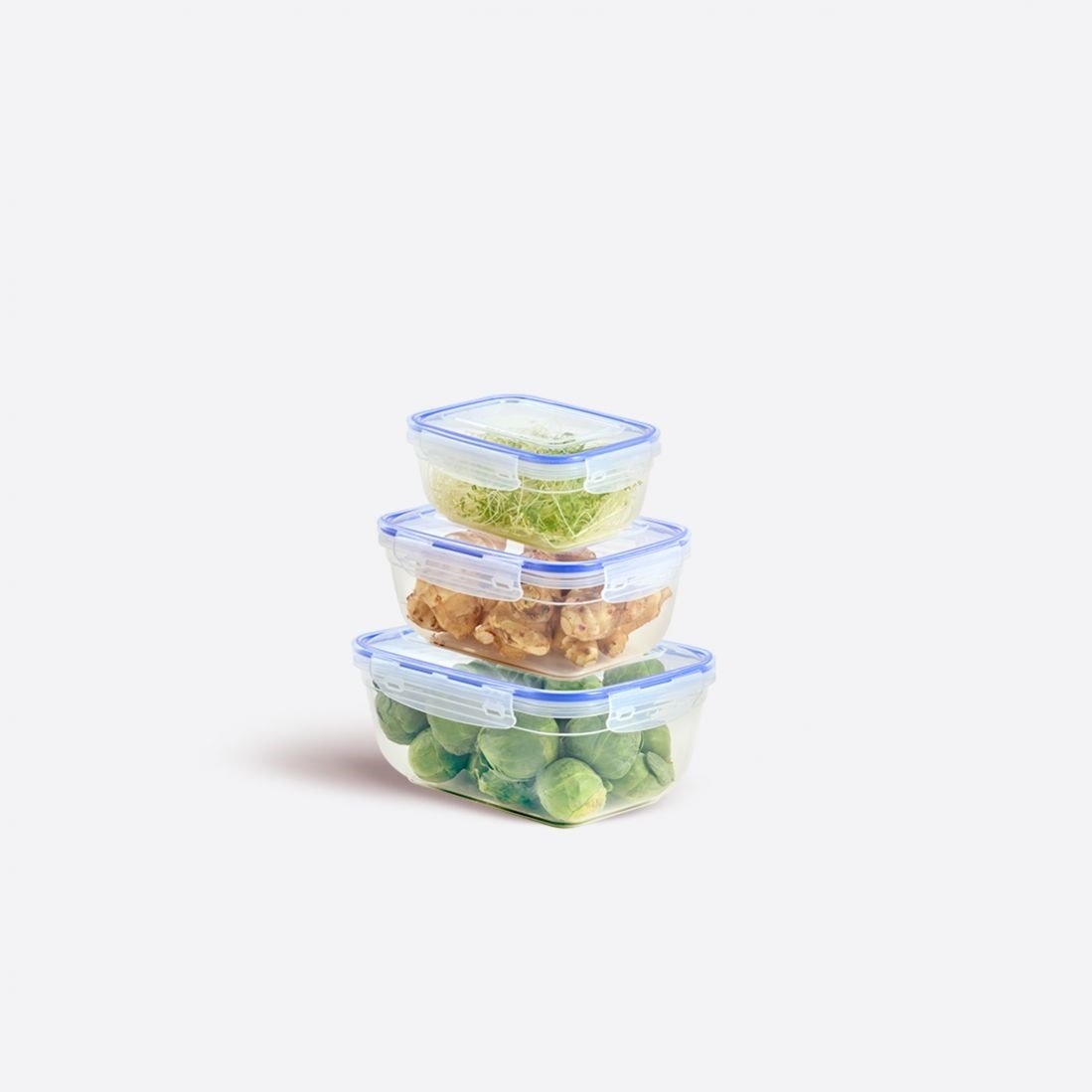 3 Parça Contalı Dikdörtgen Set (800-1400-2300 ml)