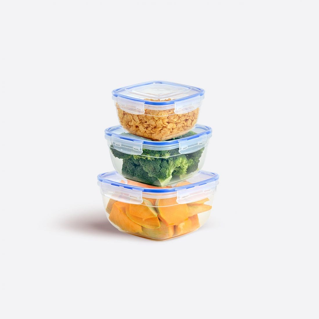 3 Parça Contalı Kare Set (1500-2400-3750 ml)