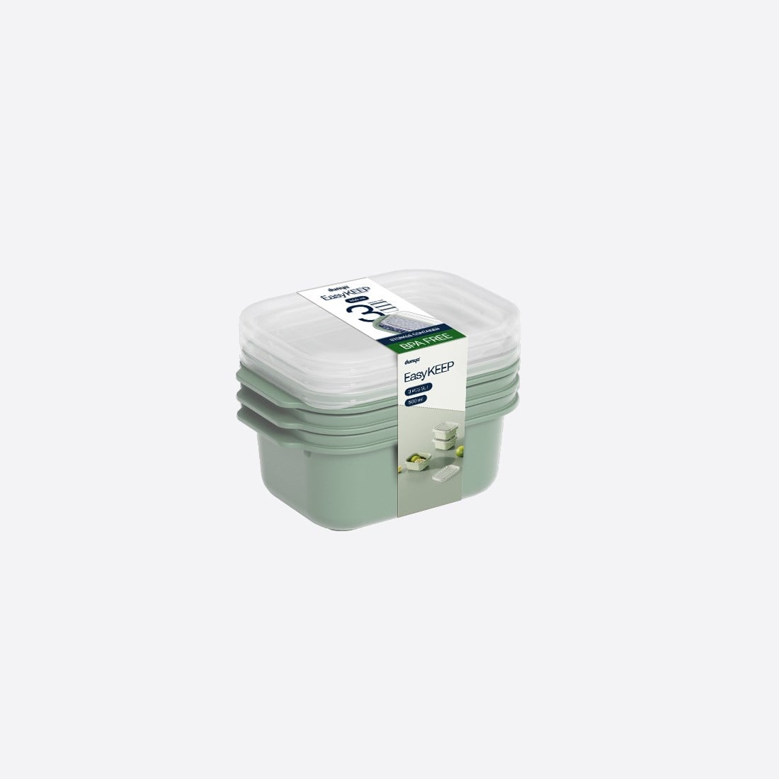 3 Parça Easy Keep Dikdörtgen Set ( 3 x 500 ml )