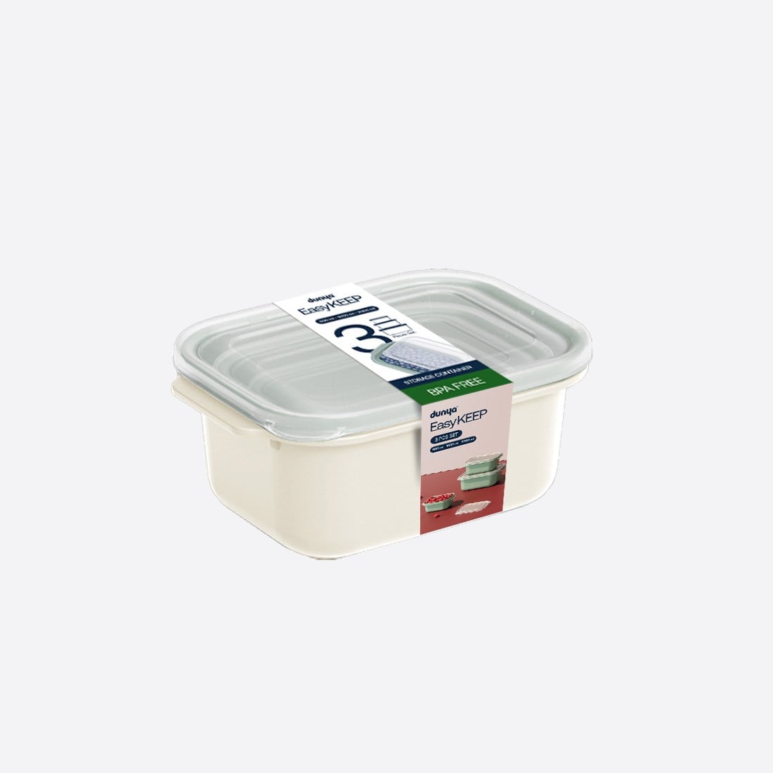 3 Parça Easy Keep Dikdörtgen Set ( 500 x 1000 x 2000 ml )