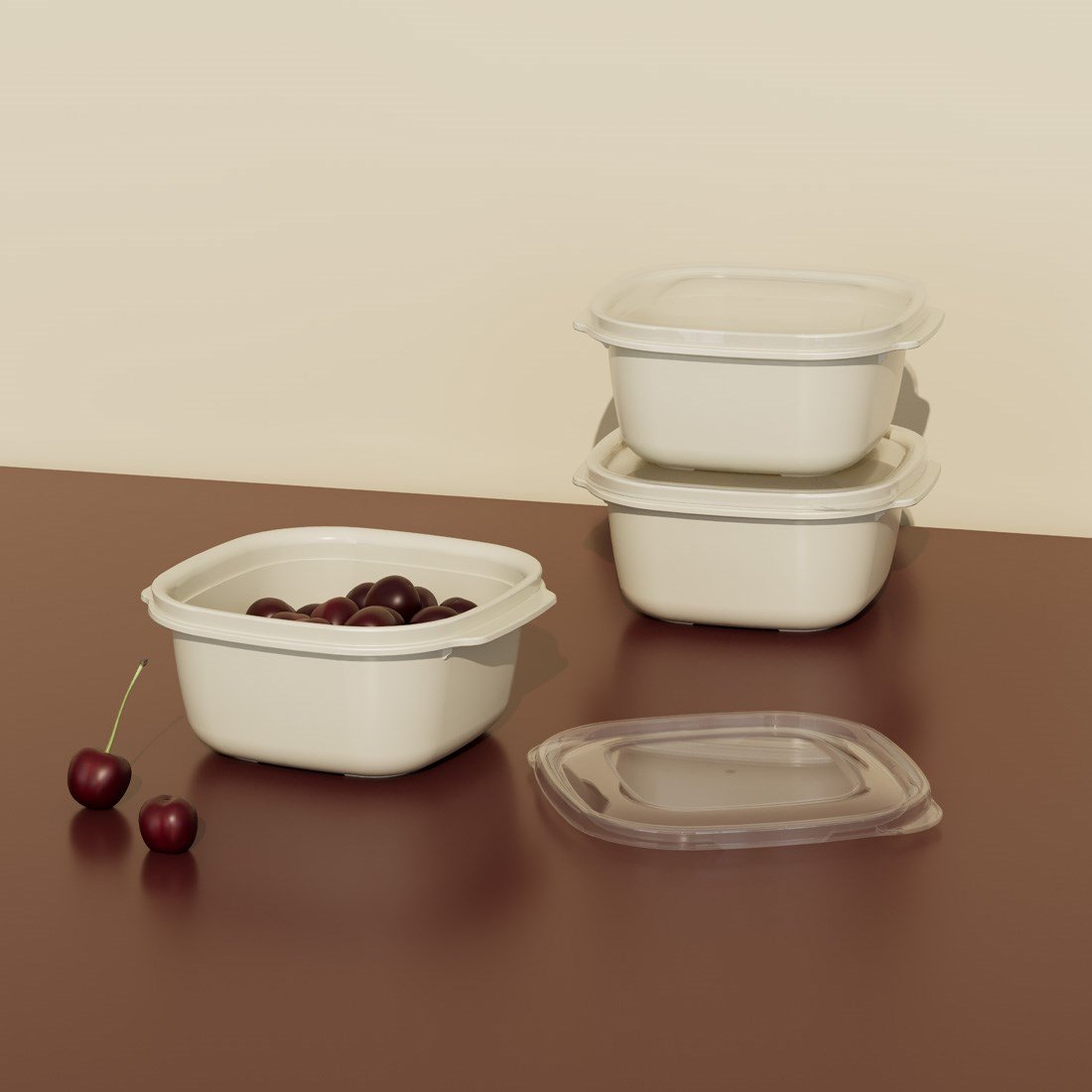 3 Parça Easy Keep Kare Set (3 x 550 ml)
