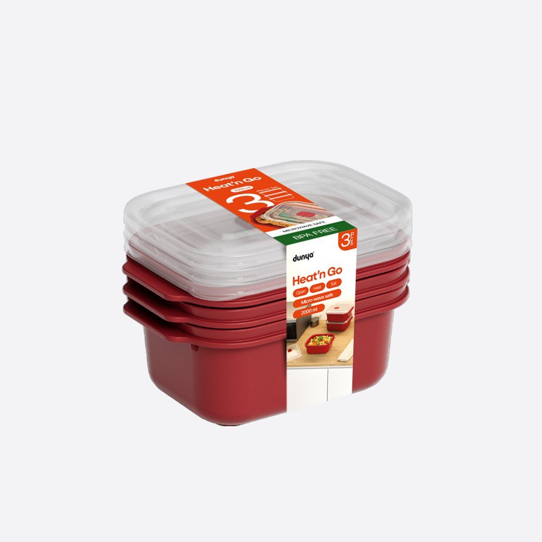 3 Parça Heat'n Go Dikdörtgen Set ( 3 x 2000 ml )