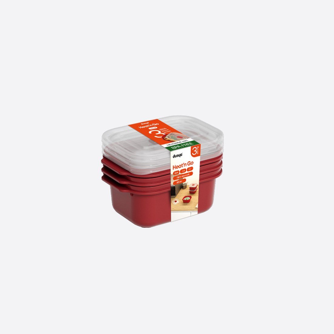 3 Parça Heat'n Go Dikdörtgen Set ( 3 x 500 ml )