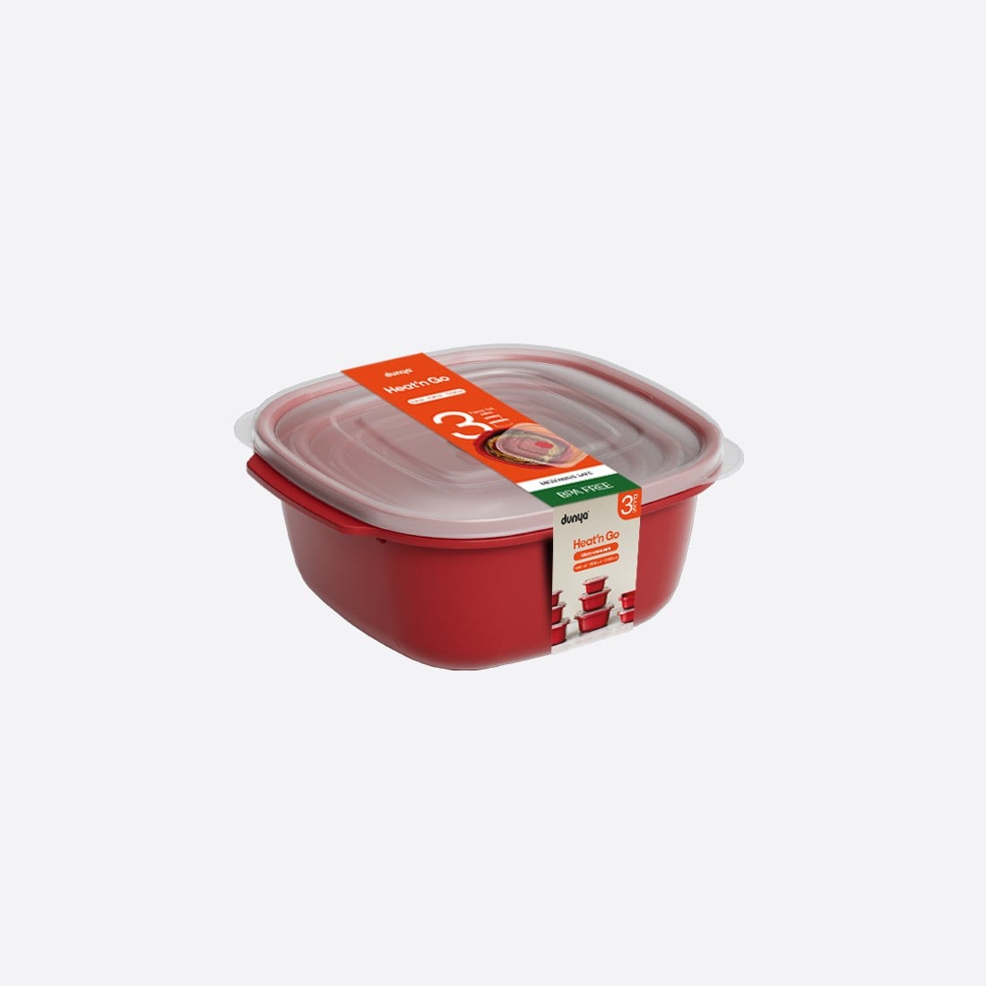 3 Parça Heat'n Go Kare Set ( 550 x 1100 x 2200 ml )