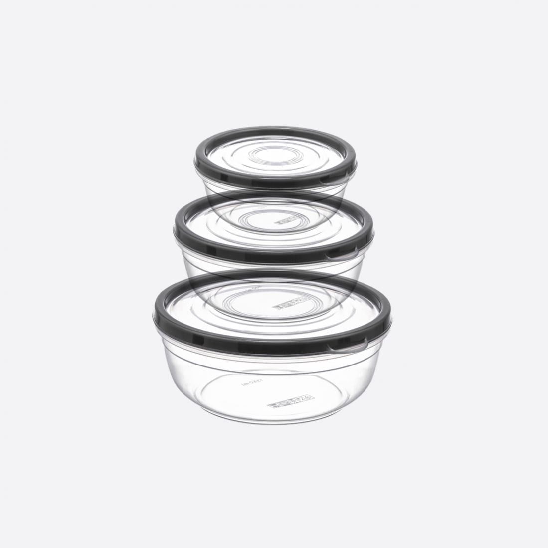 3 Parça Kompakt Yuvarlak Set (400-800-1350 ml)