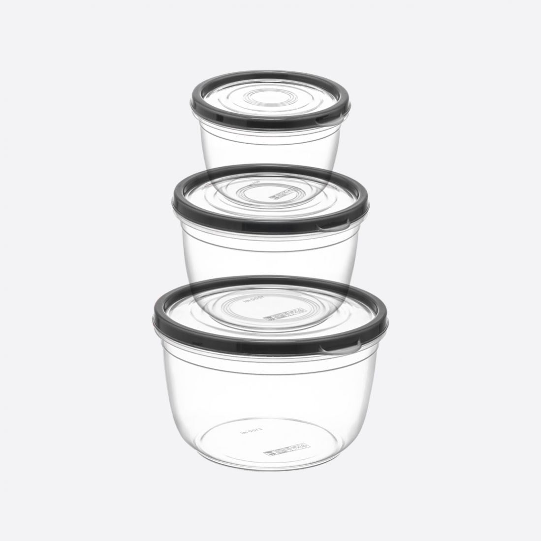 3 Parça Kompakt Yuvarlak Set (625-1200-2100 ml)