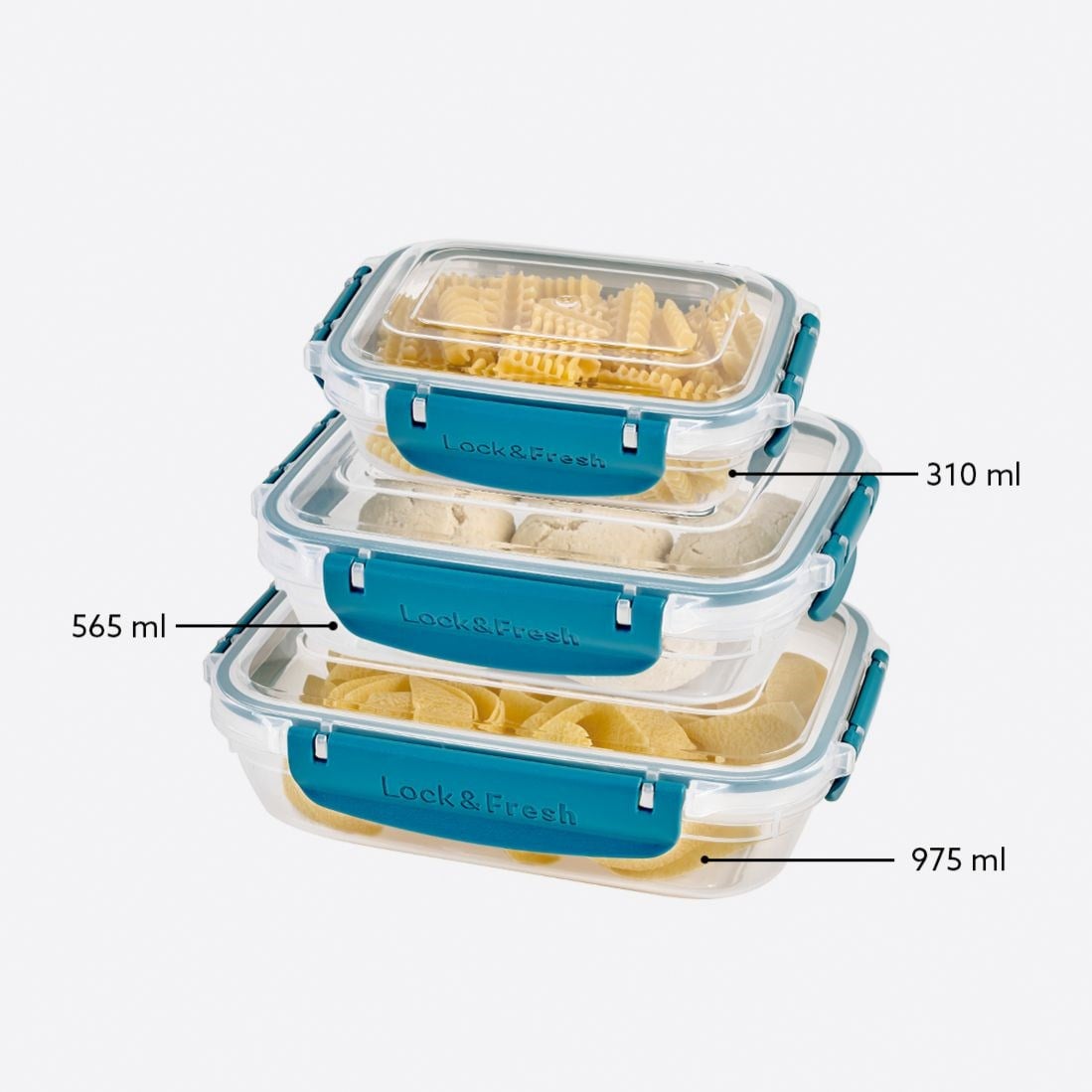 3 Parça Master Dikdörtgen Set (310-565-975 ml)