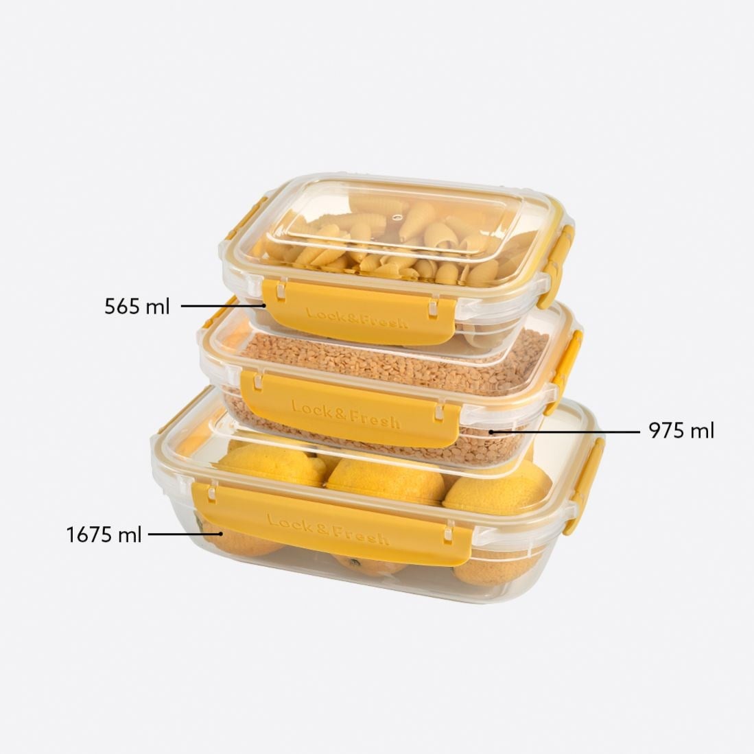 3 Parça Master Dikdörtgen Set (565-975-1675 ml)
