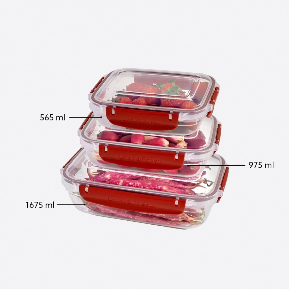 3 Parça Master Dikdörtgen Set (565-975-1675 ml)