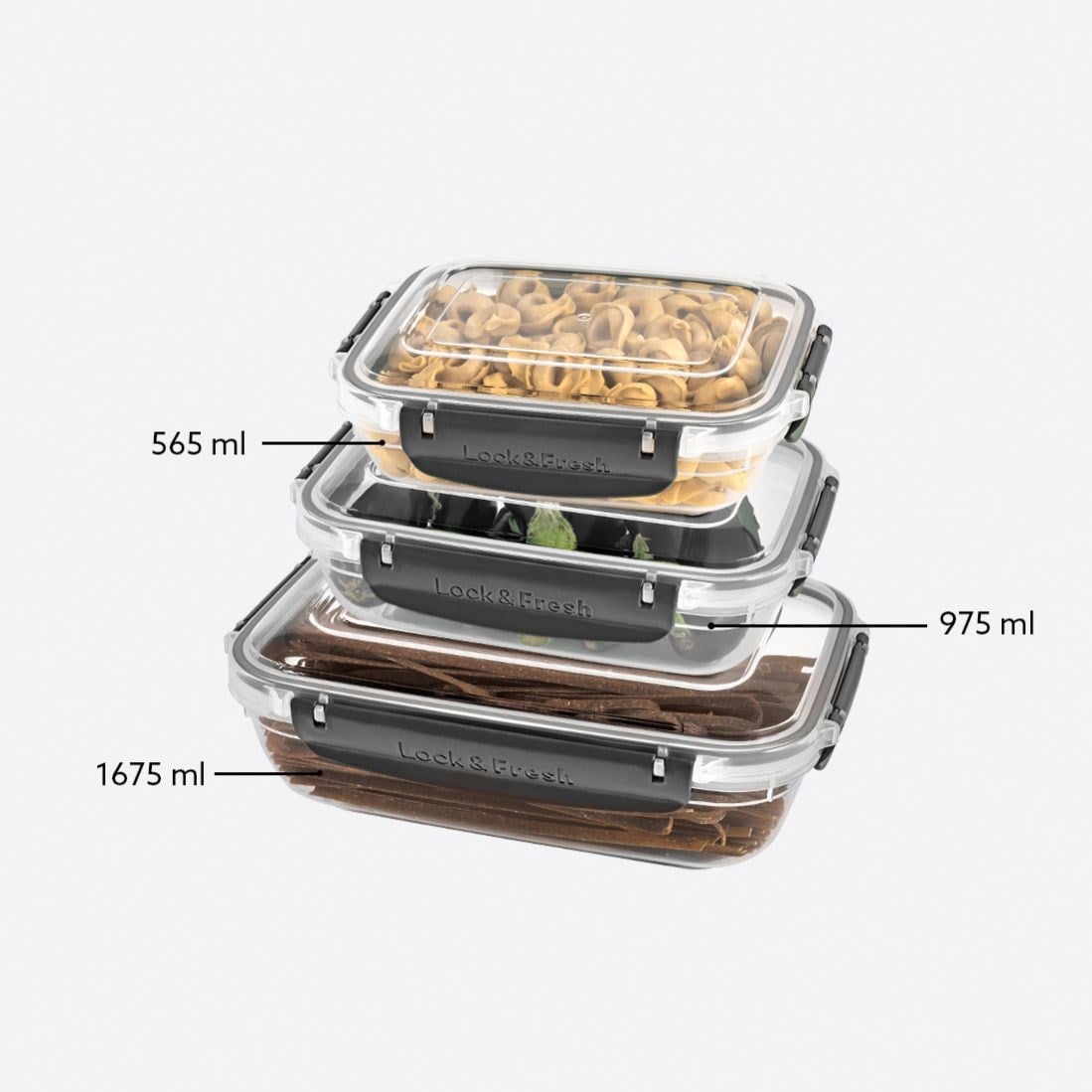 3 Parça Master Dikdörtgen Set (565-975-1675 ml)