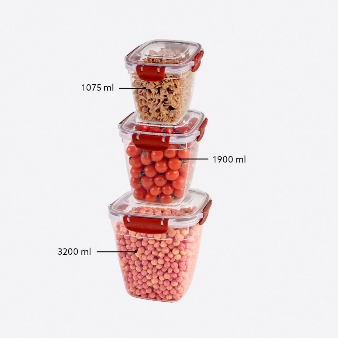 3 Parça Master Kare Set (1075-1900-3200 ml)