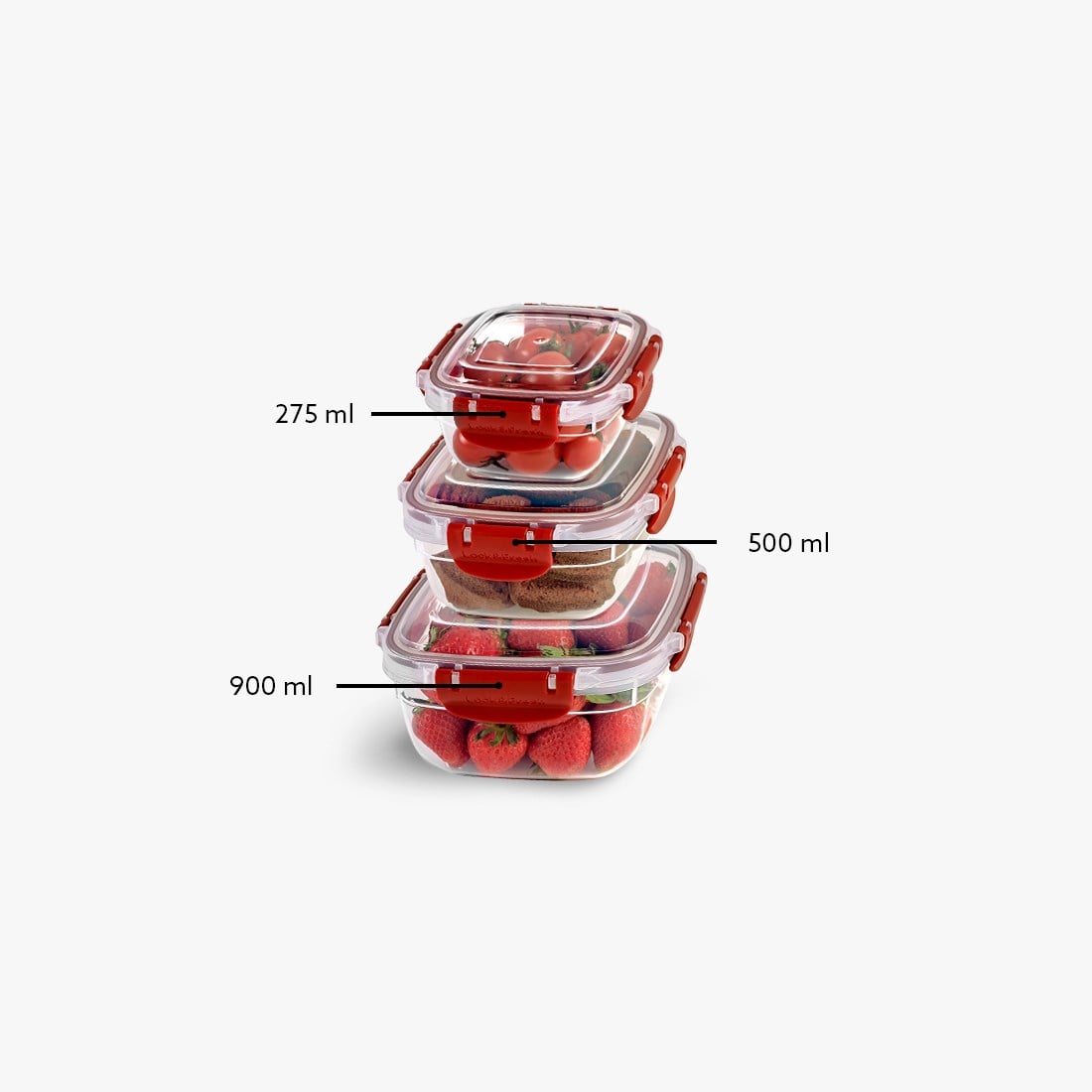 3 Parça Master Kare Set (275-500-900 ml)
