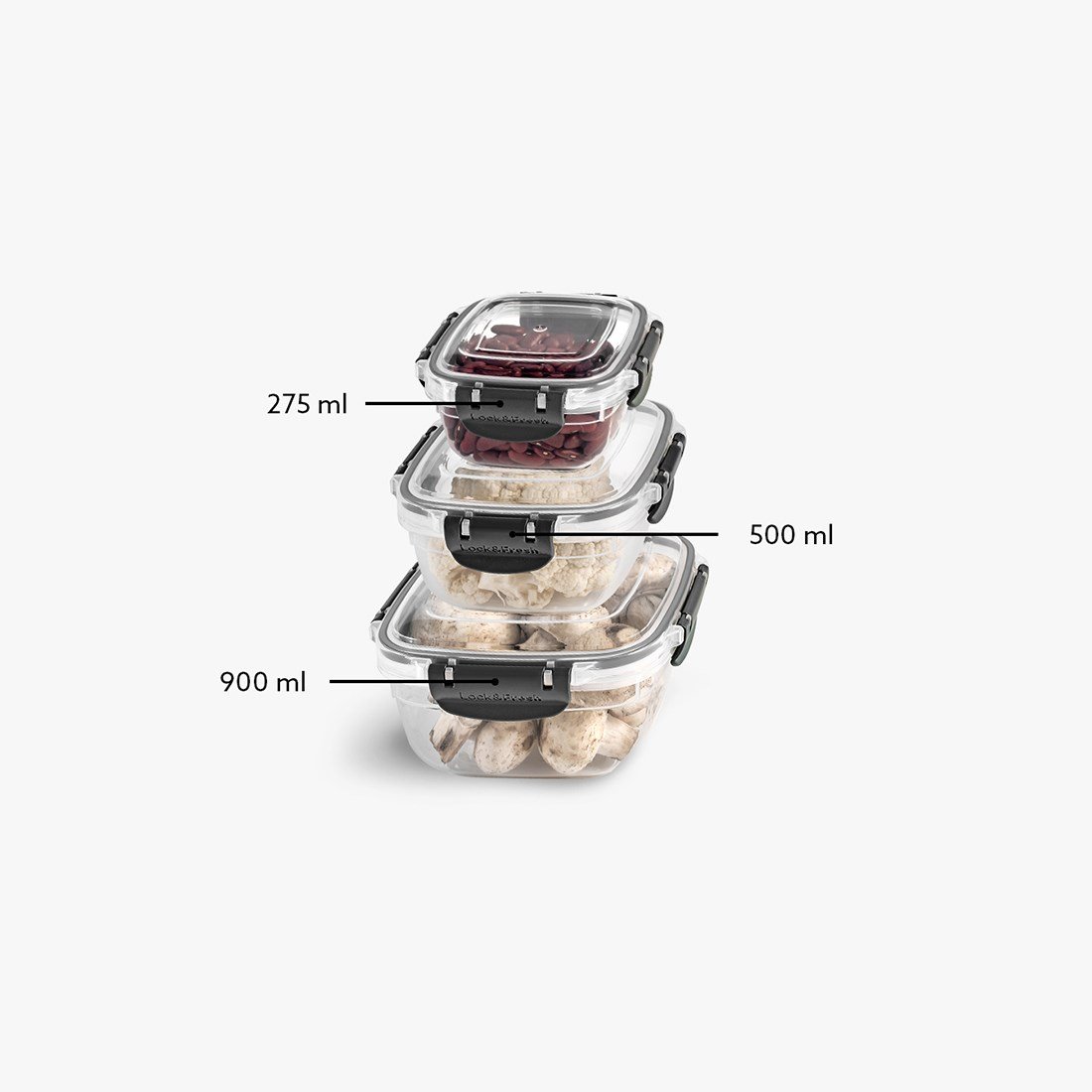 3 Parça Master Kare Set (275-500-900 ml)