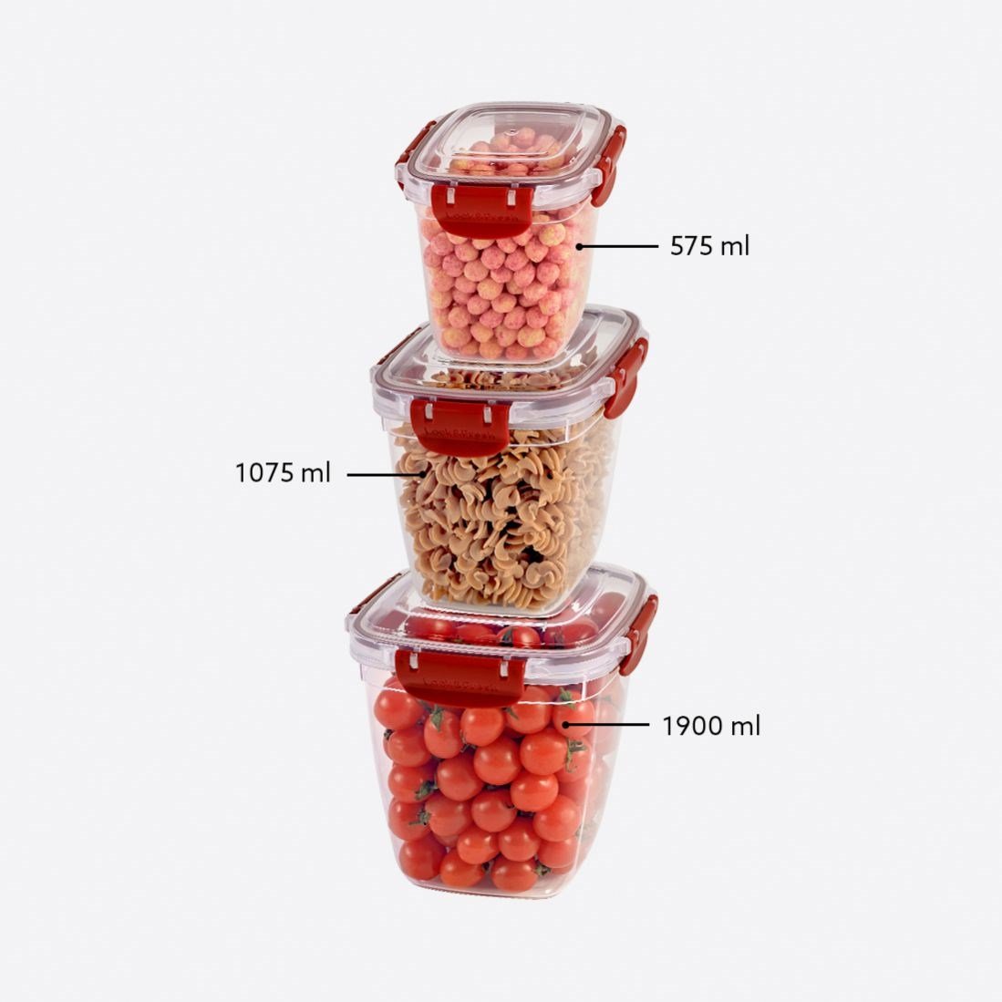 3 Parça Master Kare Set (575-1075-1900 ml)