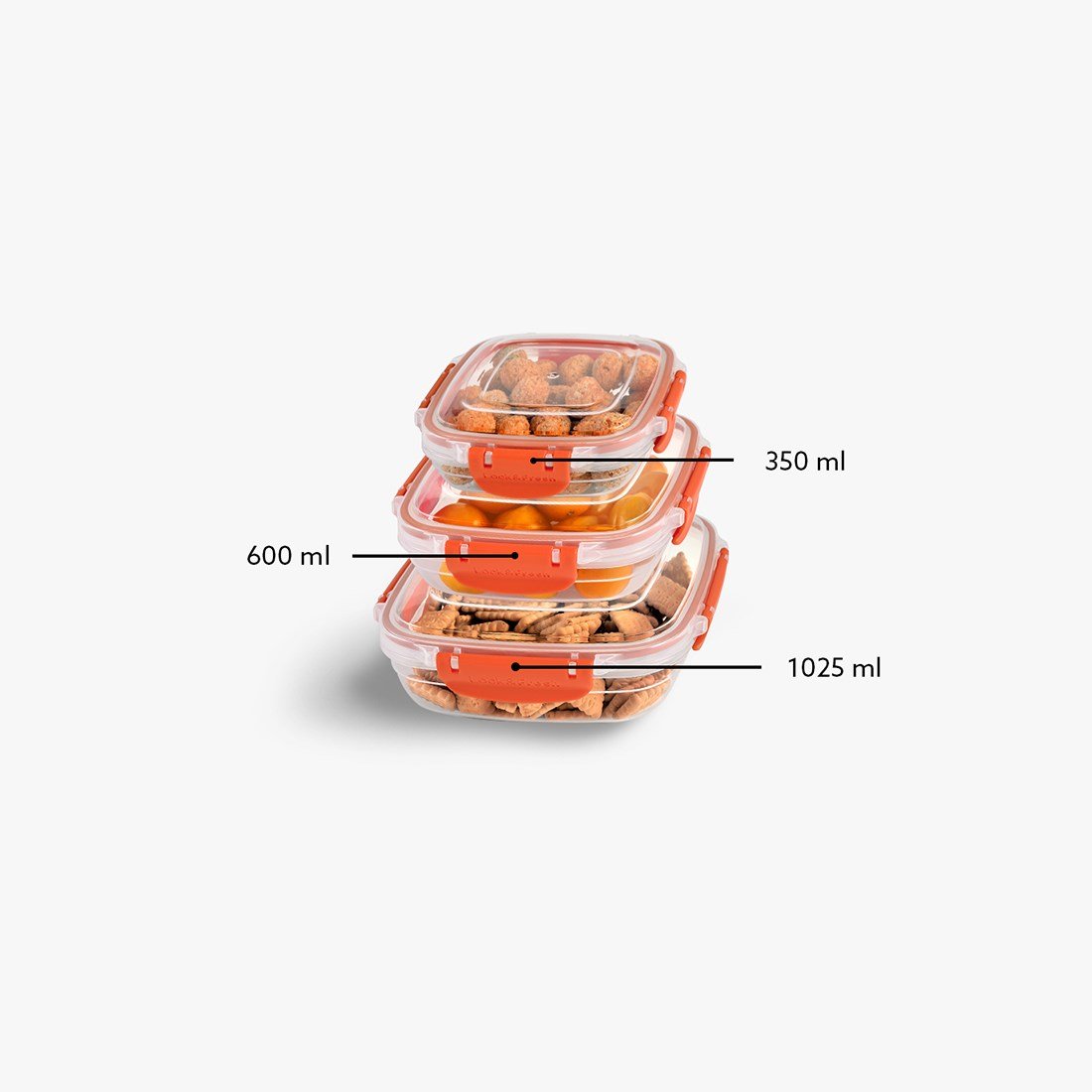 3 Parça Master Kare Set (600-1025-1700 ml)