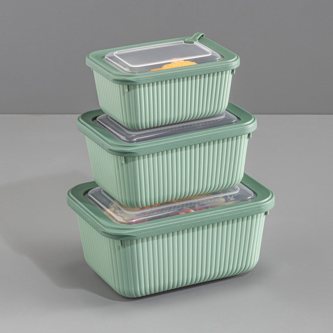 3 Parça MicroLine Dikdörtgen Set ( 1100-1800-3000 ml )