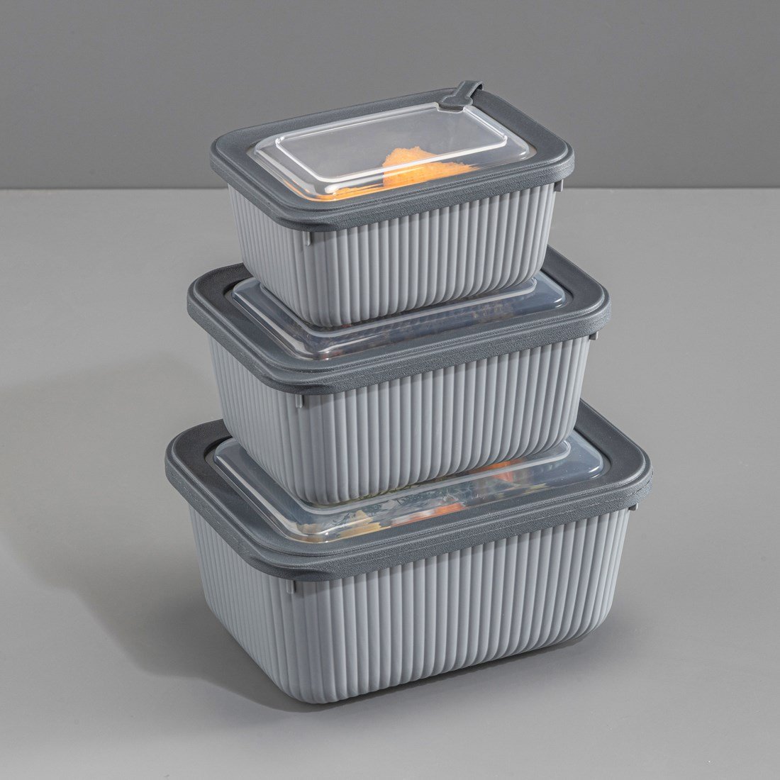 3 Parça MicroLine Dikdörtgen Set ( 600-1100-1800 ml )