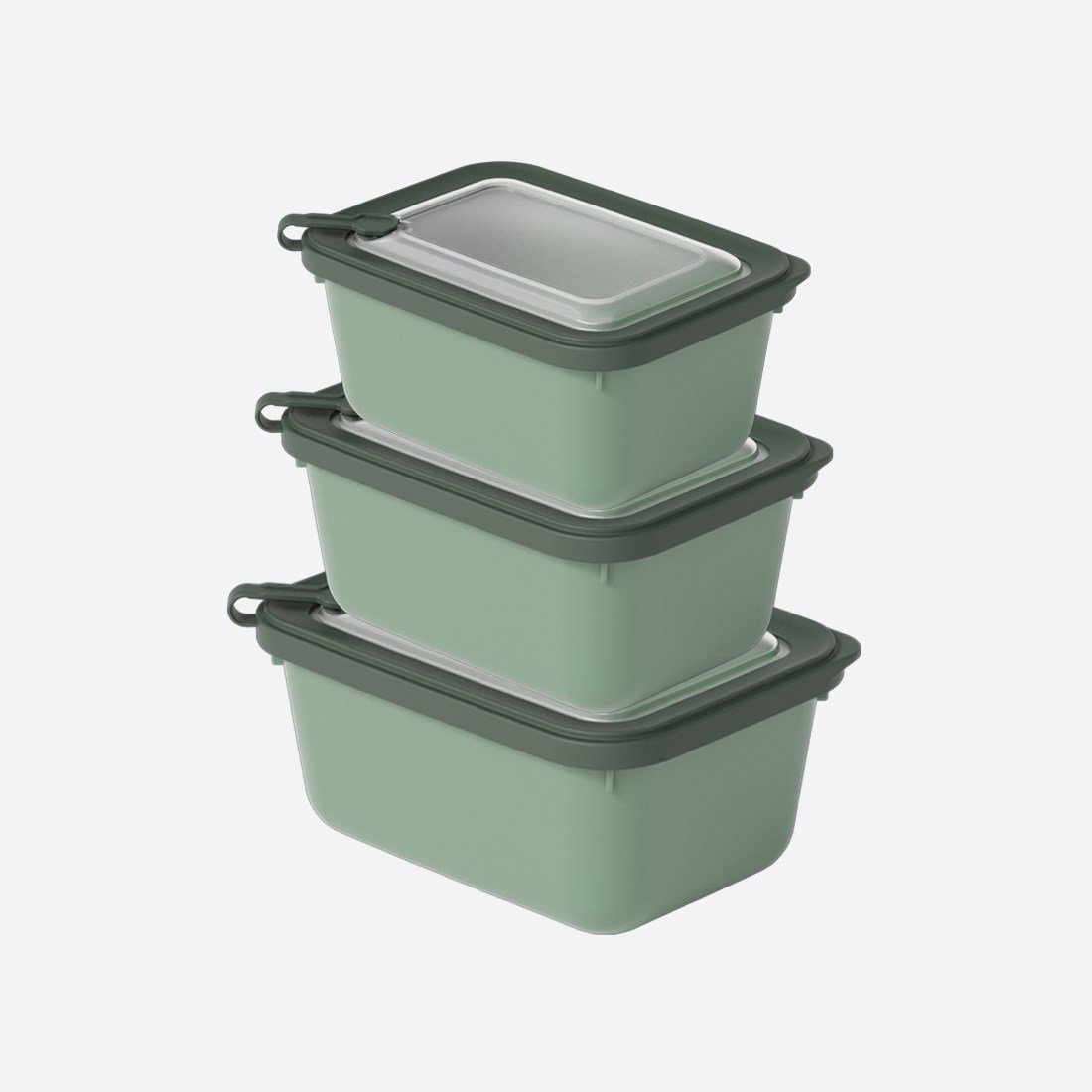 3 Parça MicroSafe Dikdörtgen Set ( 1100-1800-3000 ml )