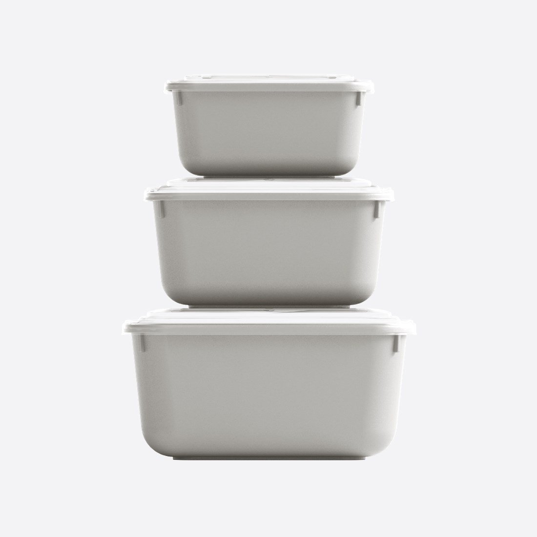 3 Parça Snap Lid Dikdörtgen Set (600-1100-1800 ml)