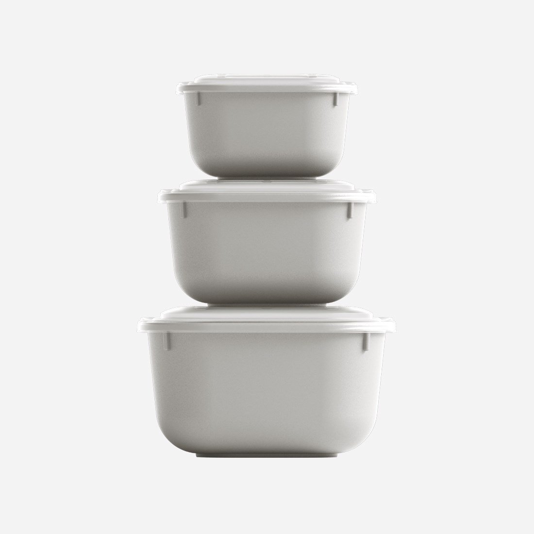 3 Parça Snap Lid Kare Set (600-1100-1800 ml)