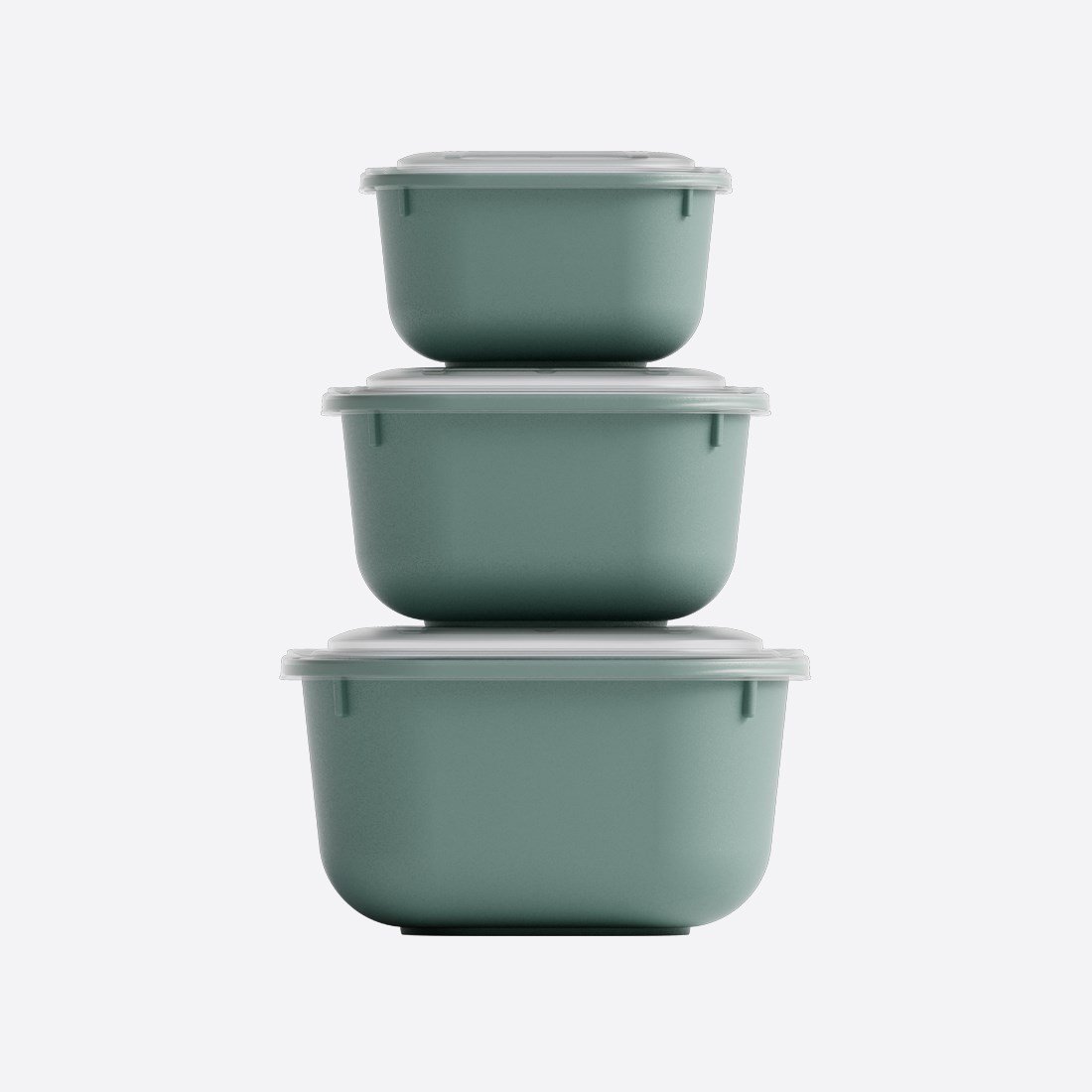 3 Parça Snap Lid Kare Set (600-1100-1800 ml)