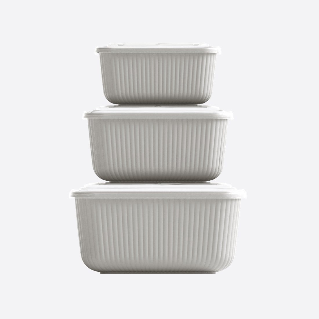 3 Parça Snap Lid Line Dikdörtgen Set (600-1100-1800 ml)