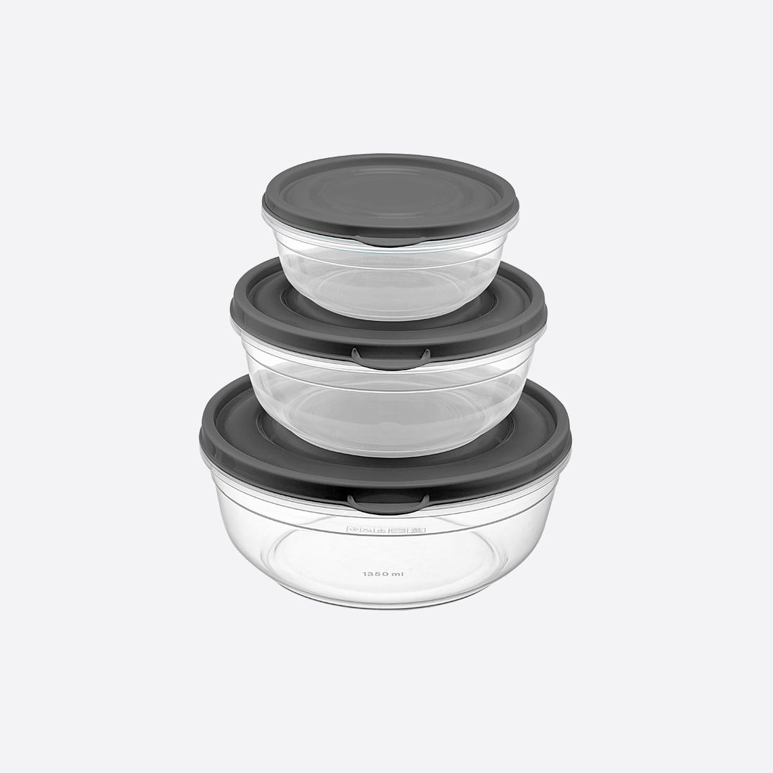 3 Parça Vakum Yuvarlak Set (400-800-1350 ml)