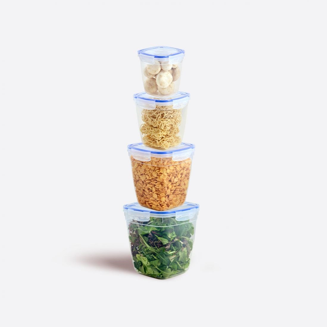 4 Parça Contalı Kare Set (1075-1900-3200-5000 ml)