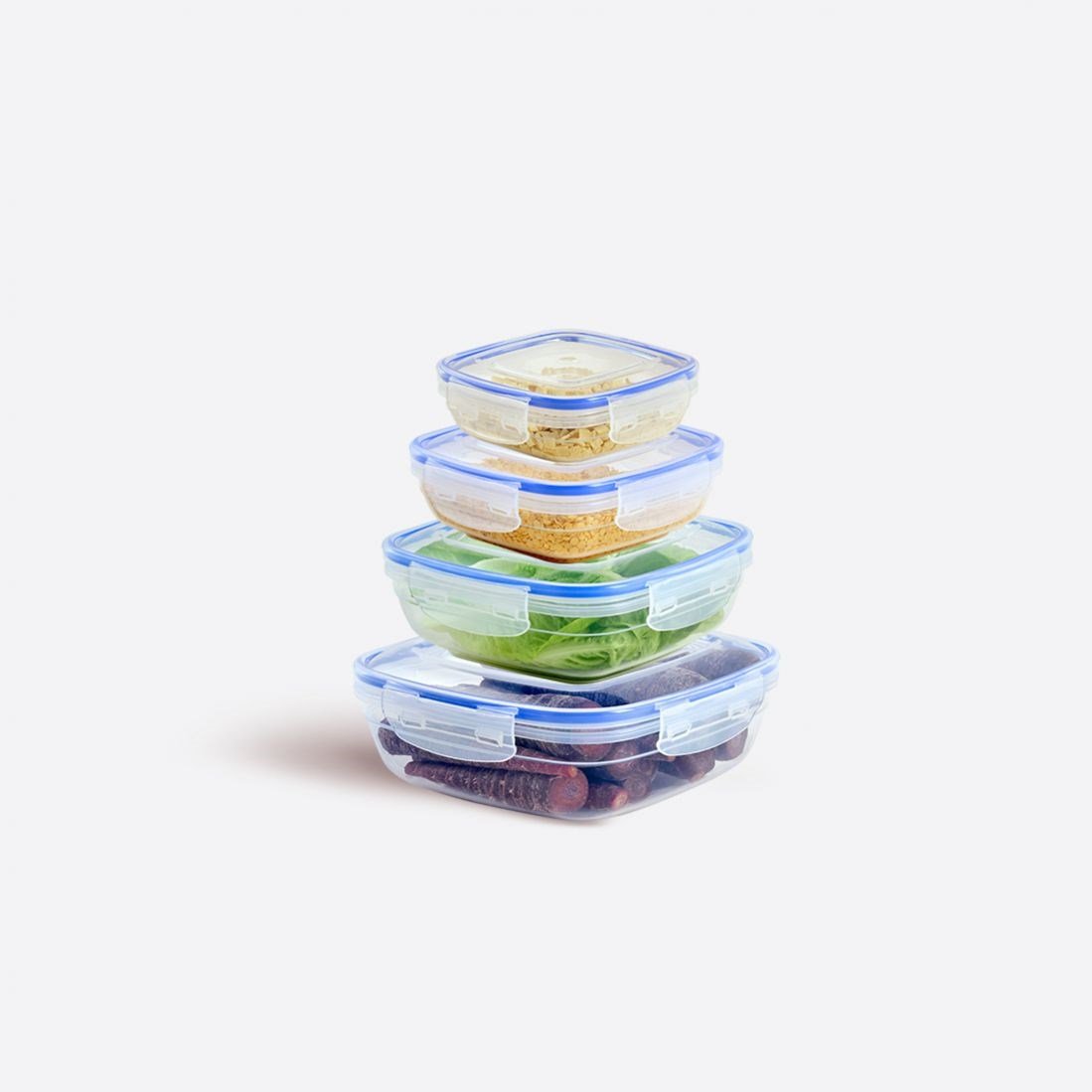 4 Parça Contalı Kare Set (350-600-1025-1700 ml)
