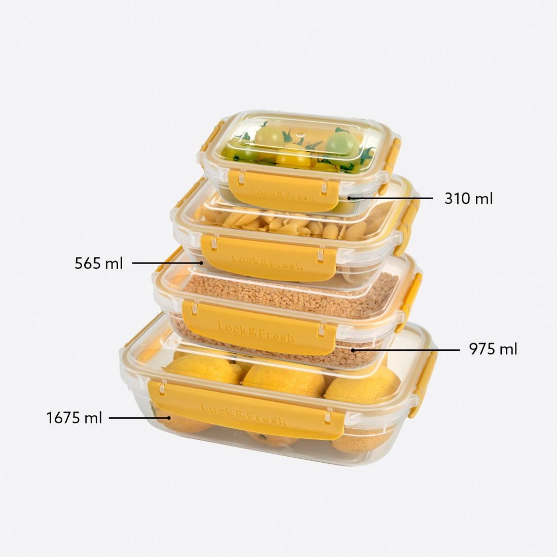 4 Parça Master Dikdörtgen Set (310-565-975-1675 ml)