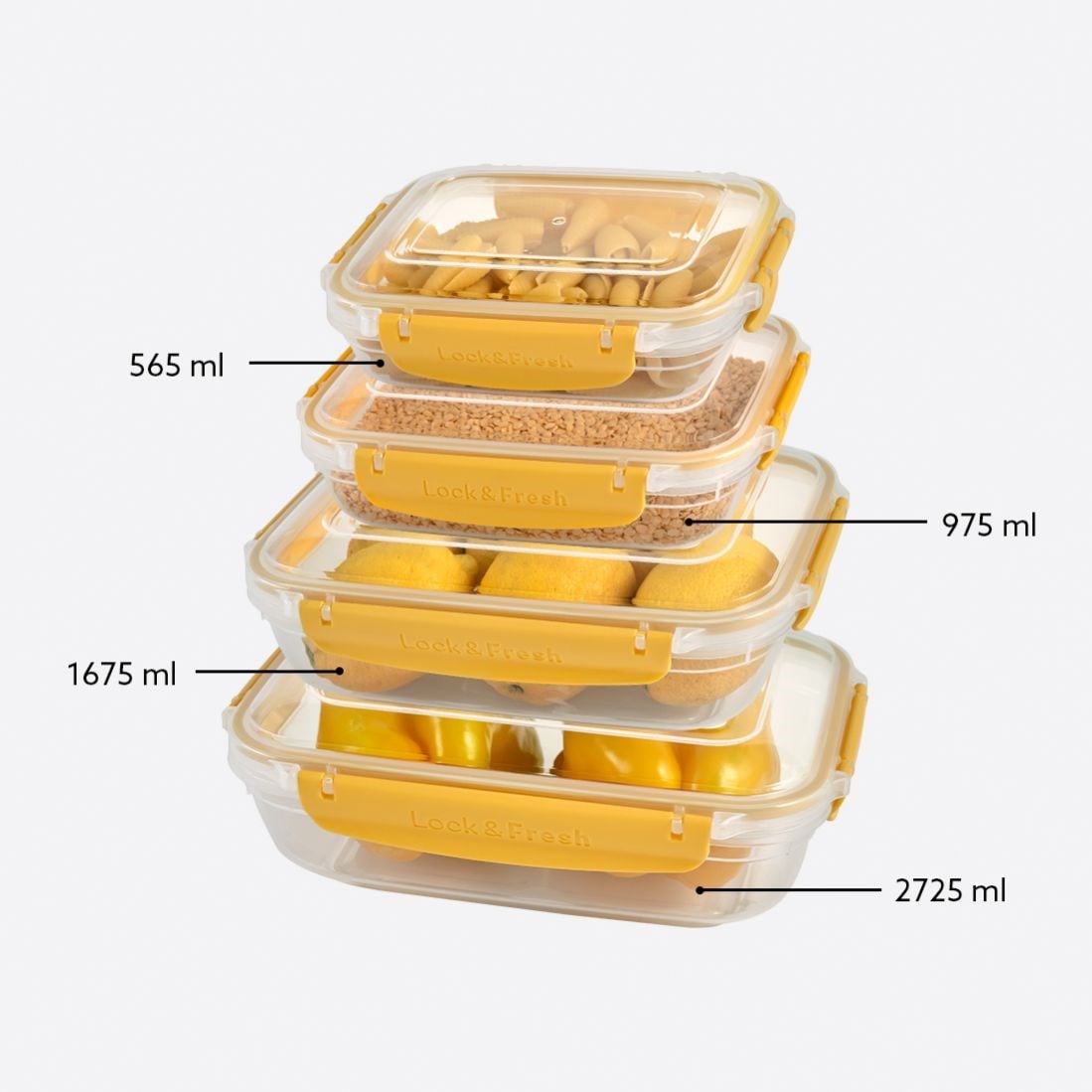 4 Parça Master Dikdörtgen Set (565-975-1675-2725 ml)