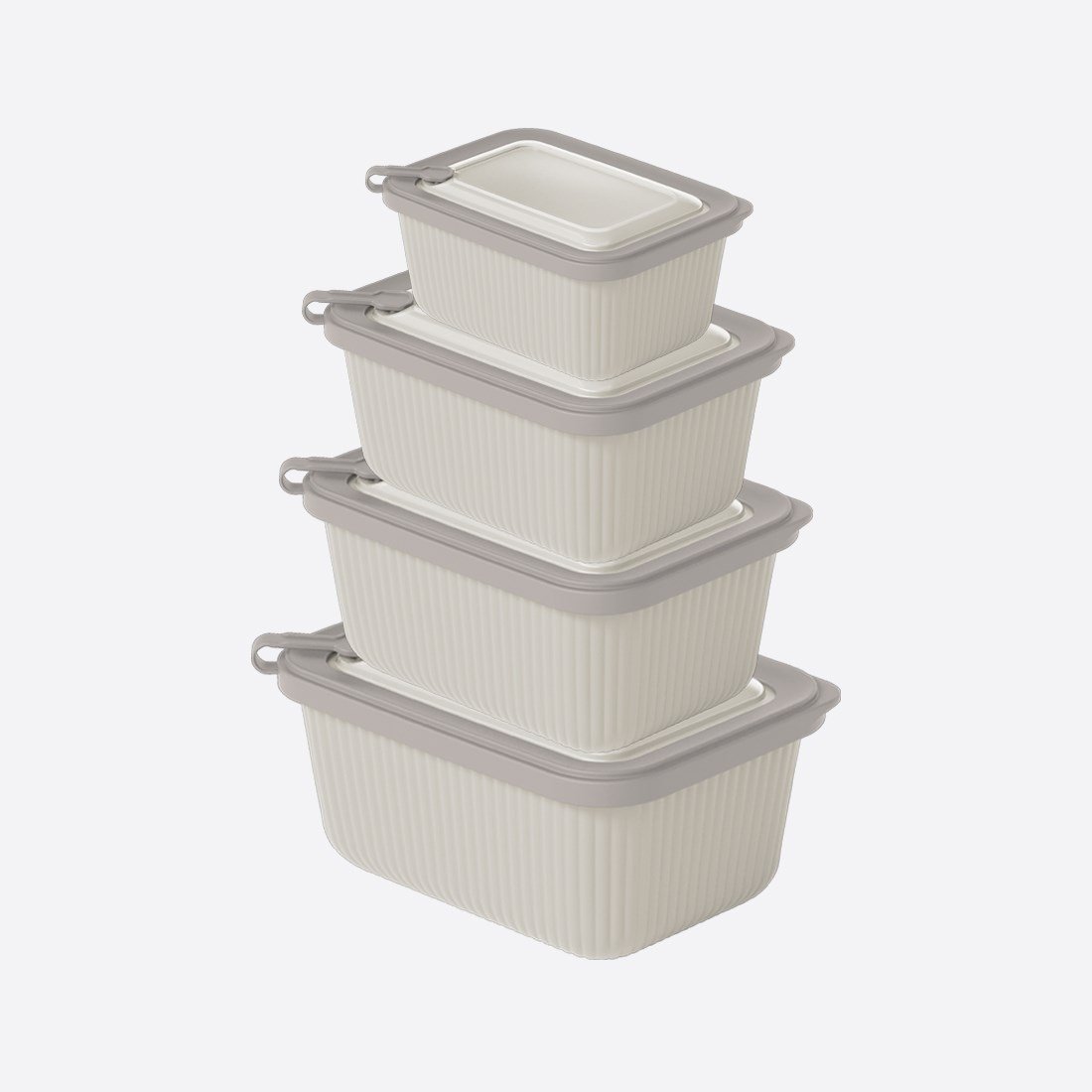 4 Parça MicroLine Dikdörtgen Set ( 600-1100-1800-3000 ml )