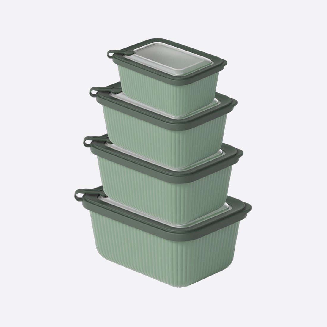 4 Parça MicroLine Dikdörtgen Set ( 600-1100-1800-3000 ml )