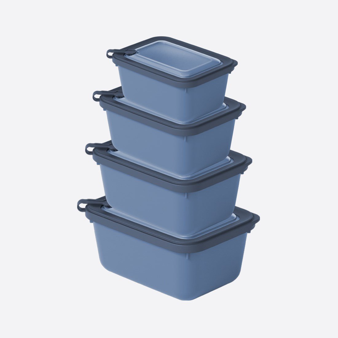 4 Parça MicroSafe Dikdörtgen Set ( 600-1100-1800-3000 ml )
