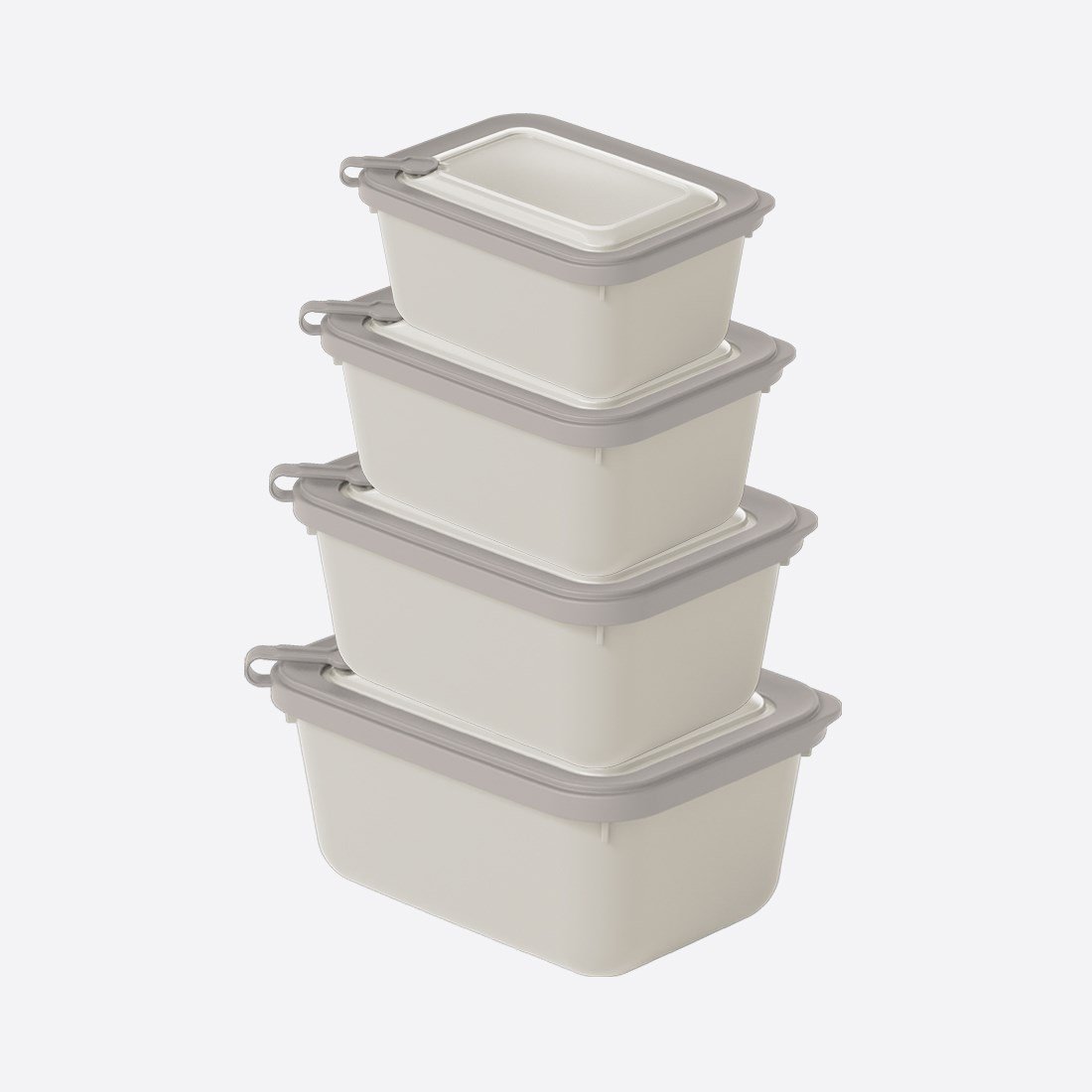 4 Parça MicroSafe Dikdörtgen Set ( 600-1100-1800-3000 ml )