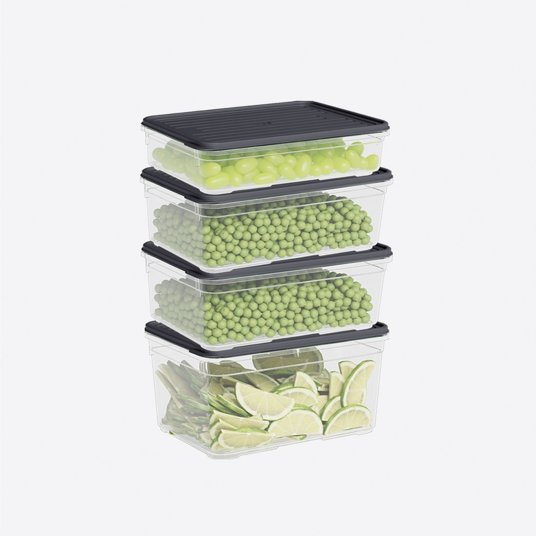 4 Parça Smart Modüler Set ( 1100 ml, 2x1650 ml, 2100 ml )