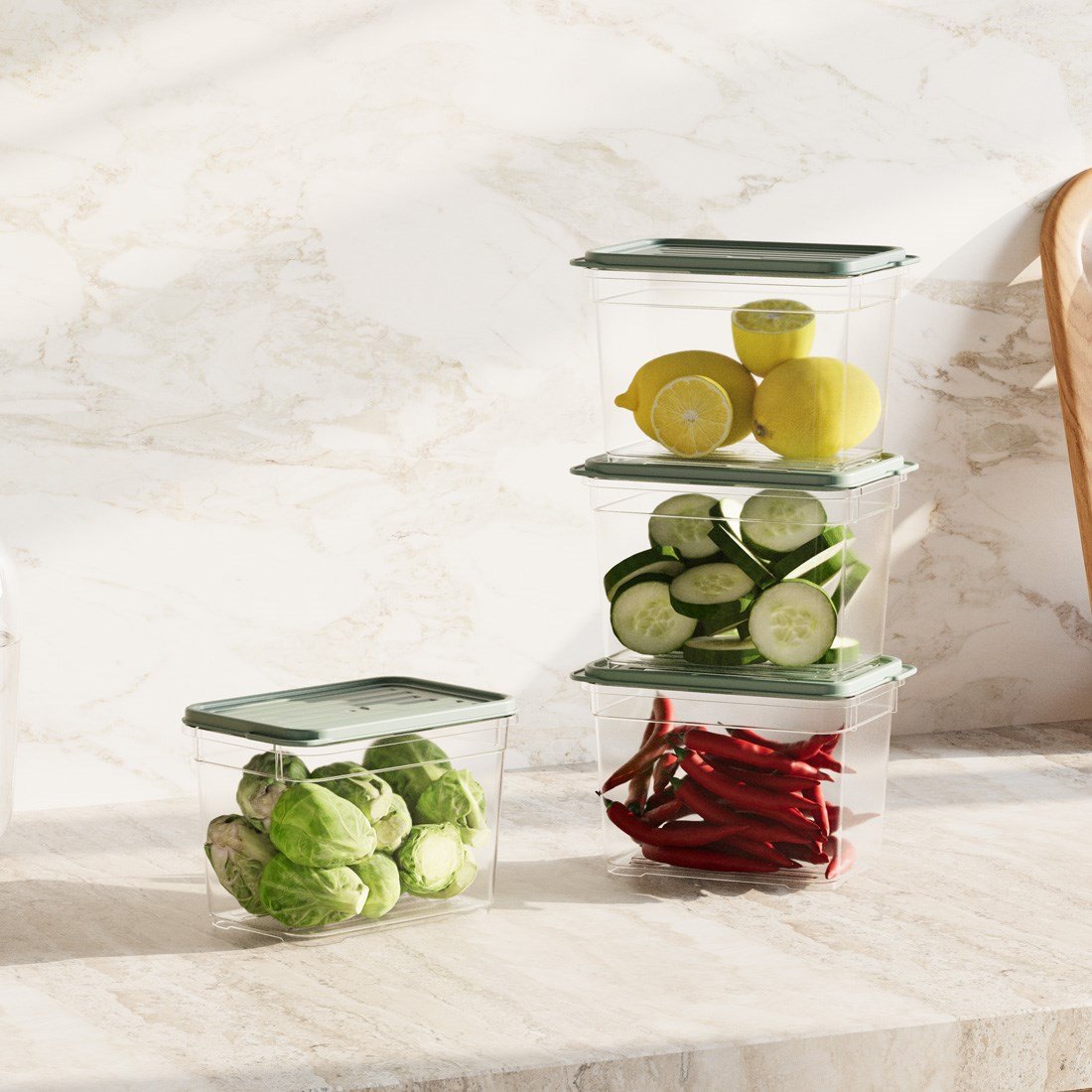 4 Parça Smart Saklama Kabı Set (4 x 950 ml)