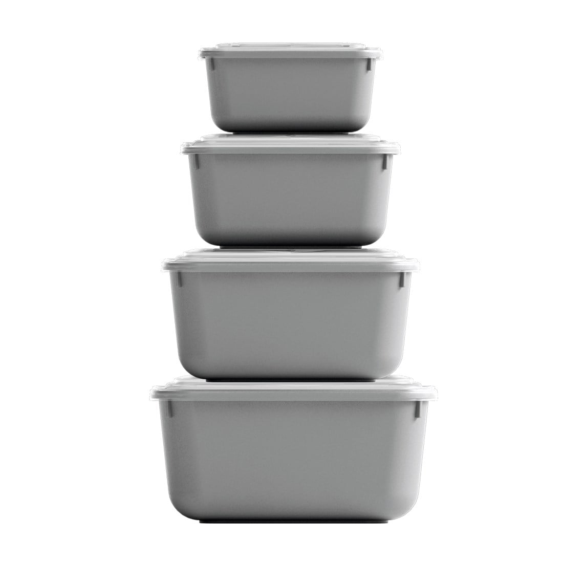 4 Parça Snap Lid Dikdörtgen Set (600-1100-1800-3000 ml)