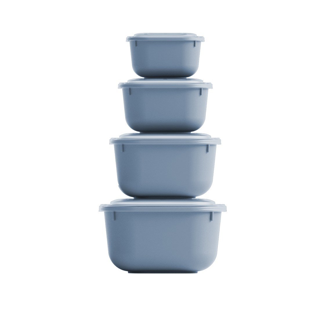 4 Parça Snap Lid Kare Set (600-1100-1800-3000 ml)