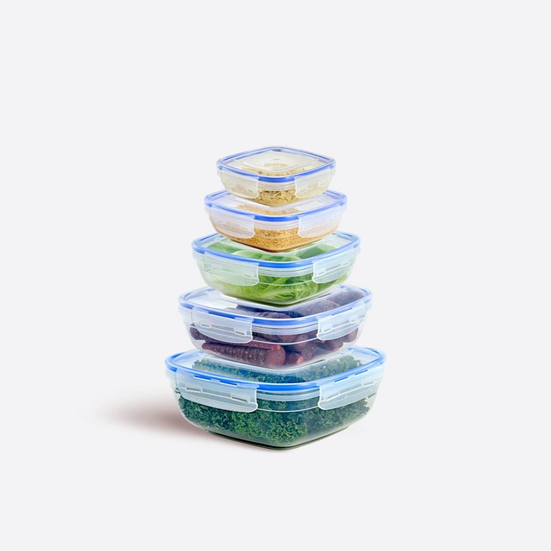 5 Parça Contalı Kare Set (350-600-1025-1700-2700 ml)