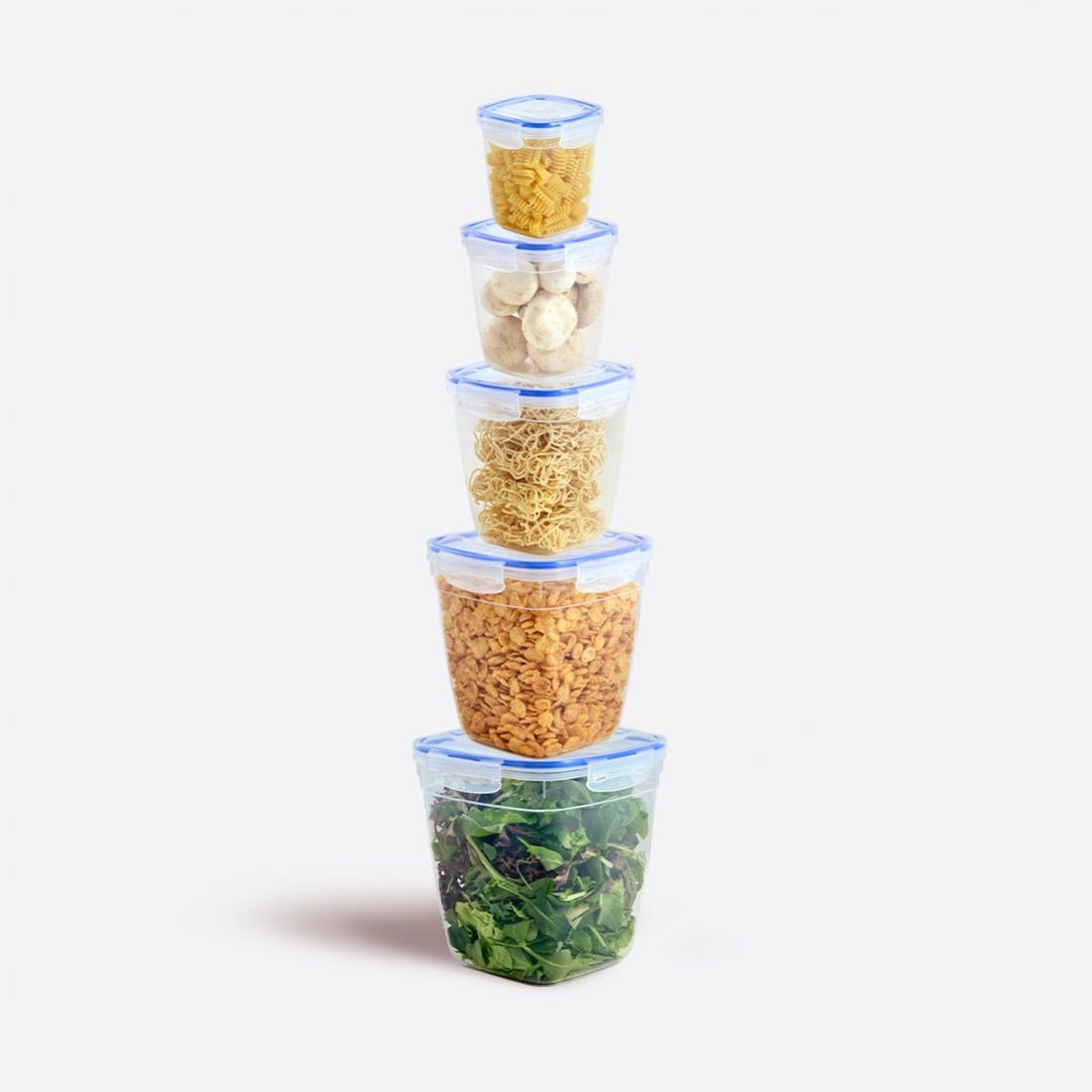 5 Parça Contalı Kare Set (575-1075-1900-3200-5000 ml)