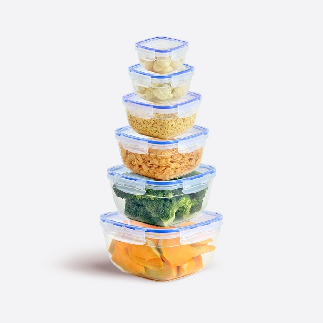 6 Parça Contalı Kare Set (275-500-900-1500-2400-3750 ml)