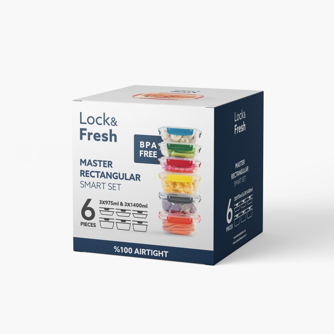 Dikdörtgen Master Smart Set ( 3x975 ml - 3x1400 ml )