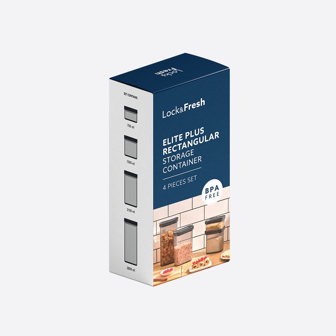 Elite Plus Saklama Kabı Set ( 700ml - 1500ml - 2100ml - 2800ml )