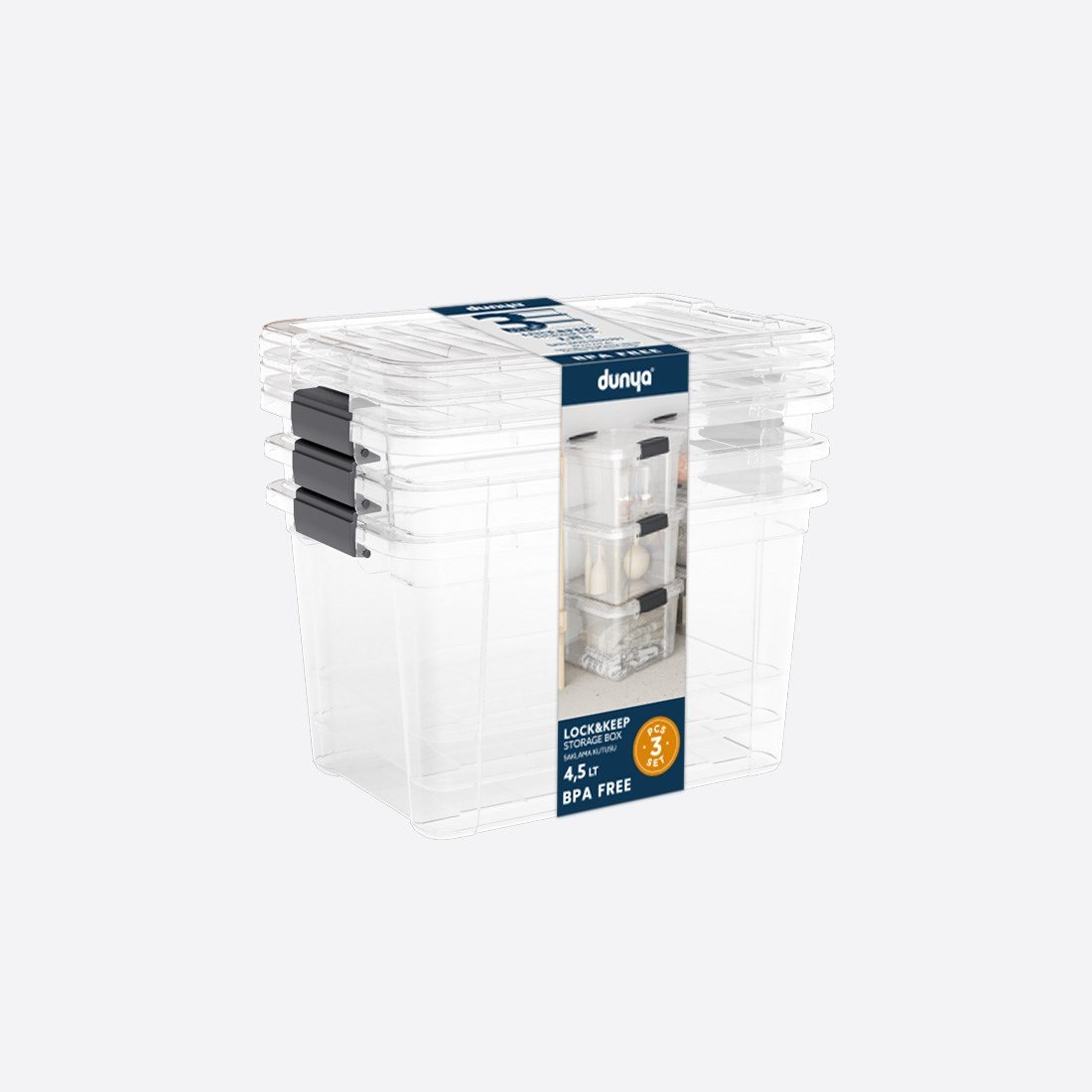 Lock&Keep Box 4,5 L X 3 Set