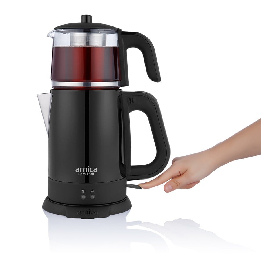 ARNICA IH33205 Demli Stil Siyah Cam Çay Makinesi