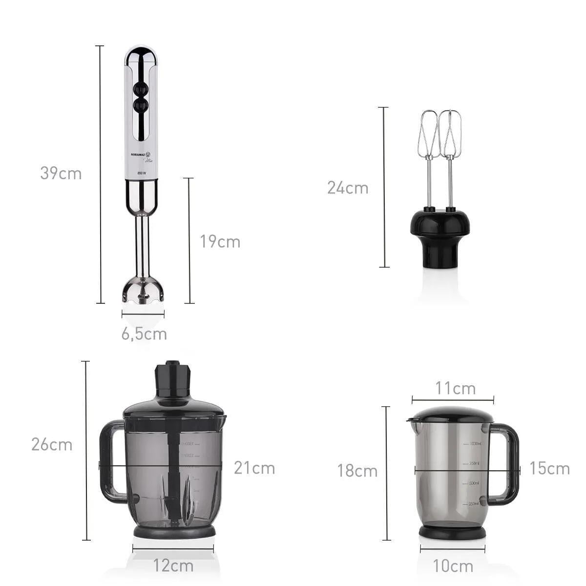 KORKMAZ A447-14 Mia Mega Blender Set Vanılya/Krom